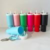 12pcs, Mini Beverage Container Keychain with Removable Lipstick Holder - Ideal for Backpacks, Easter, Mother's Day Gifts. Presents