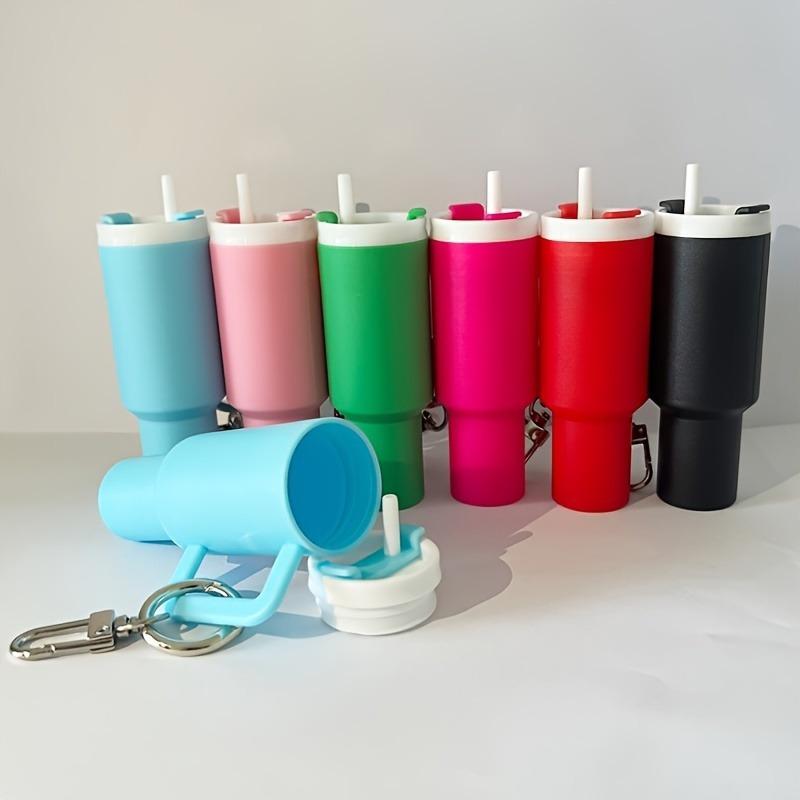 12pcs, Mini Beverage Container Keychain with Removable Lipstick Holder - Ideal for Backpacks, Easter, Mother's Day Gifts. Presents