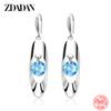 925 Sterling Silver Hollow Round Long Drop Earrings for Women Fashion Wedding Jewelry Gift