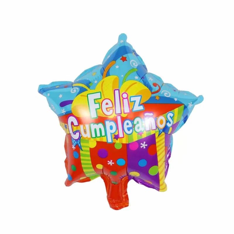 10Pcs Feliz Cumpleaños Día AIr Globos 10inch Colorful Mini Spanish Happy Birthday Foil Balloons Home Party Decorations Kids Gift