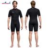 2MM Diving Suit Men's One-piece Short-sleeved Shorts Women's Front Zipper Cold-proof Warm Snorkeling Surfing Wet