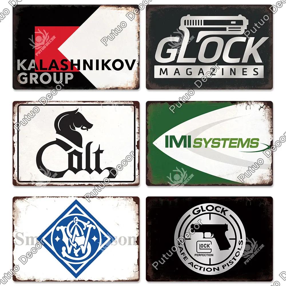 Putuo Decor Brand Poster Vintage Metal Tin Sign Plaque Plate for Garage Man Cave Gun Club Wall Decor Pistola Co2 Arma Metal