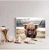 Highland Cow Wild Animals Canvas Painting Cattle Posters and Print Nordic Scandinavian Cuadros Wall Art Picture for Living Room No Frame