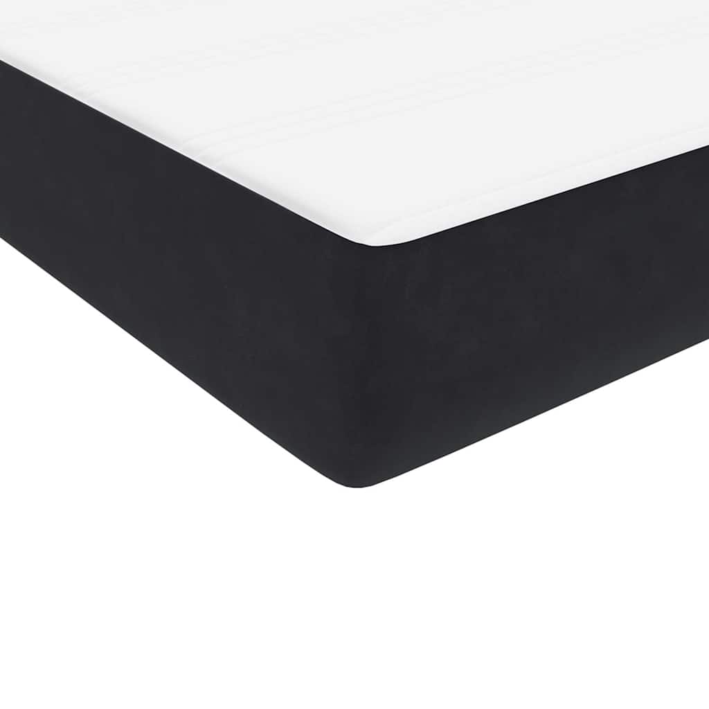 Box Spring Bed with Mattress & LED Lighting Black 160x210 Cm Velvet