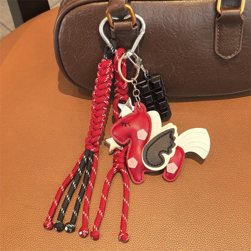 Year of the Horse Unicorn Keychain: Cute Pony Pendant Exquisite Figurine for Backpack
