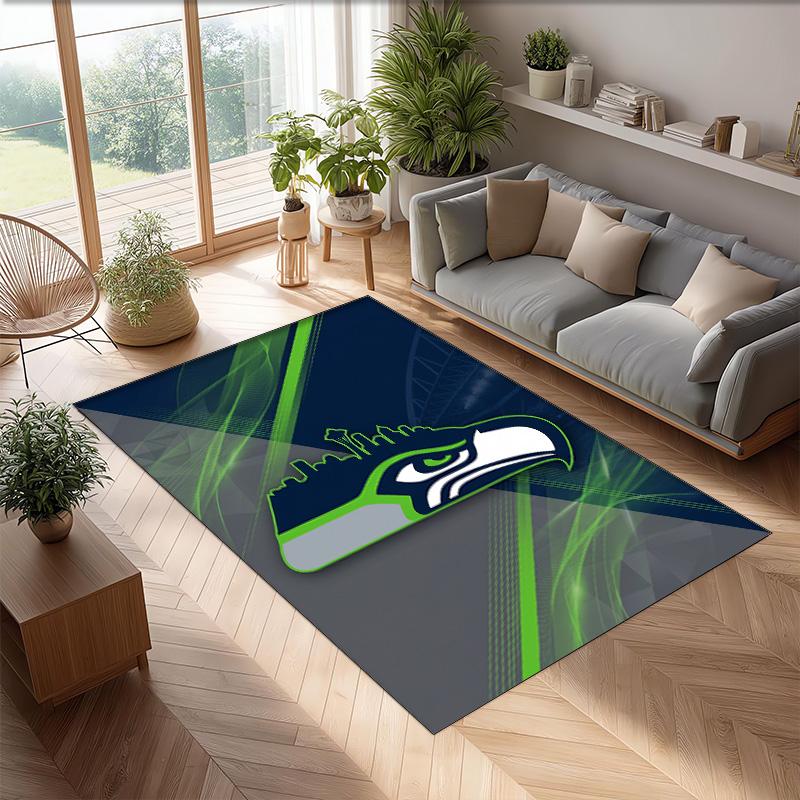 Tappeto in Velluto Cristallo Seattle Seahawks Morbido Anti?Tappetino Antiscivolo Comodo per Casa Soggiorno Camera da Letto Tappeto Decorativo