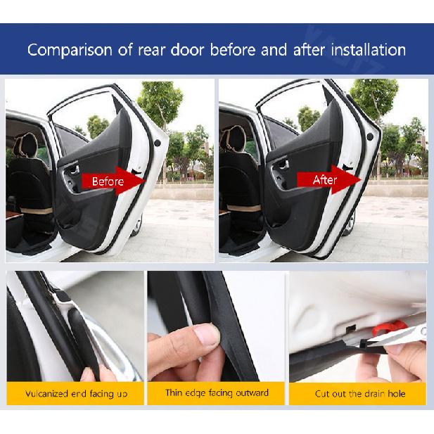 Sound Insulation Dustproof Sealing Strips For BYD Dolphin Rubber Hood Trunk Car Door A B Pillar Wear - Resistant Sealing Cotton Heat Shields 2