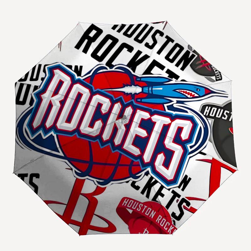 1pc Rockets Basketball Automatic Folding Umbrella - Lightweight, Retractable Design with 8-Rib Durability, Perfect for Outdoor46