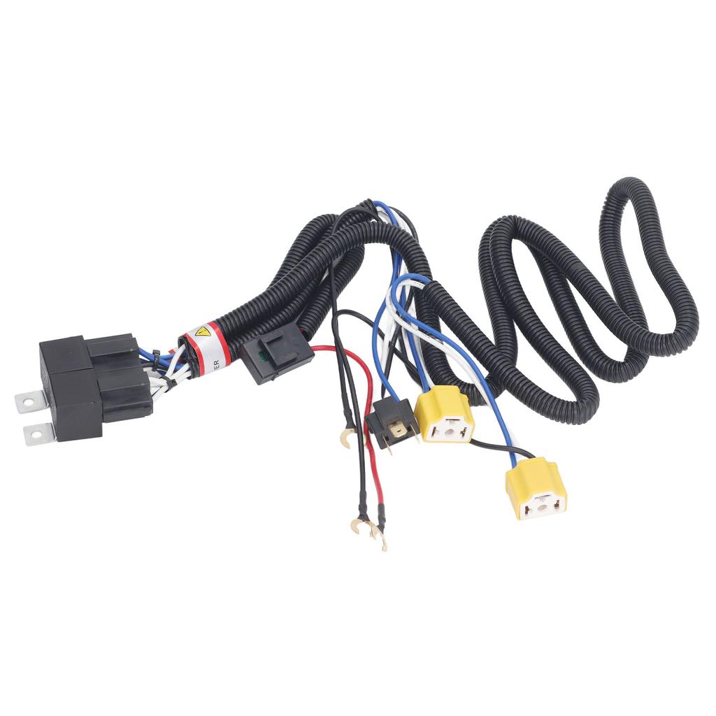 H4 Headlight Relay Harness High Temperature Resistant Ceramic Socket H6054 7x6 Headlamp Wiring Harness Kit