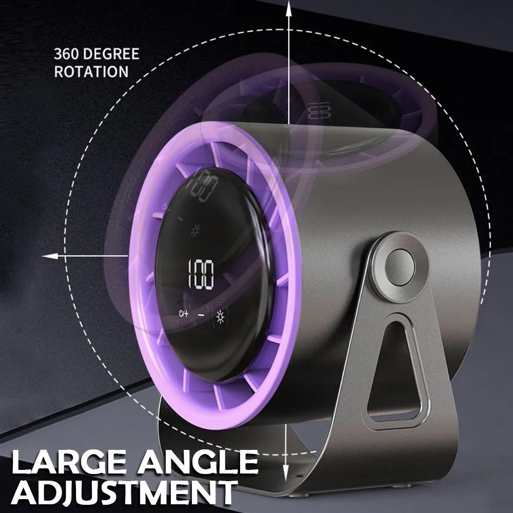 Multifunctional Desktop Circulation Fan Wall Ceiling 2in1 Quiet Fans with 100 Wind Speeds LED Digital Display