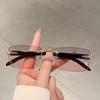 Rimless Rectangle Sunglasses  New in Vintage Gradient Ocean Lenses Shades Trendy Brand Designer Fashion Sun Glasses