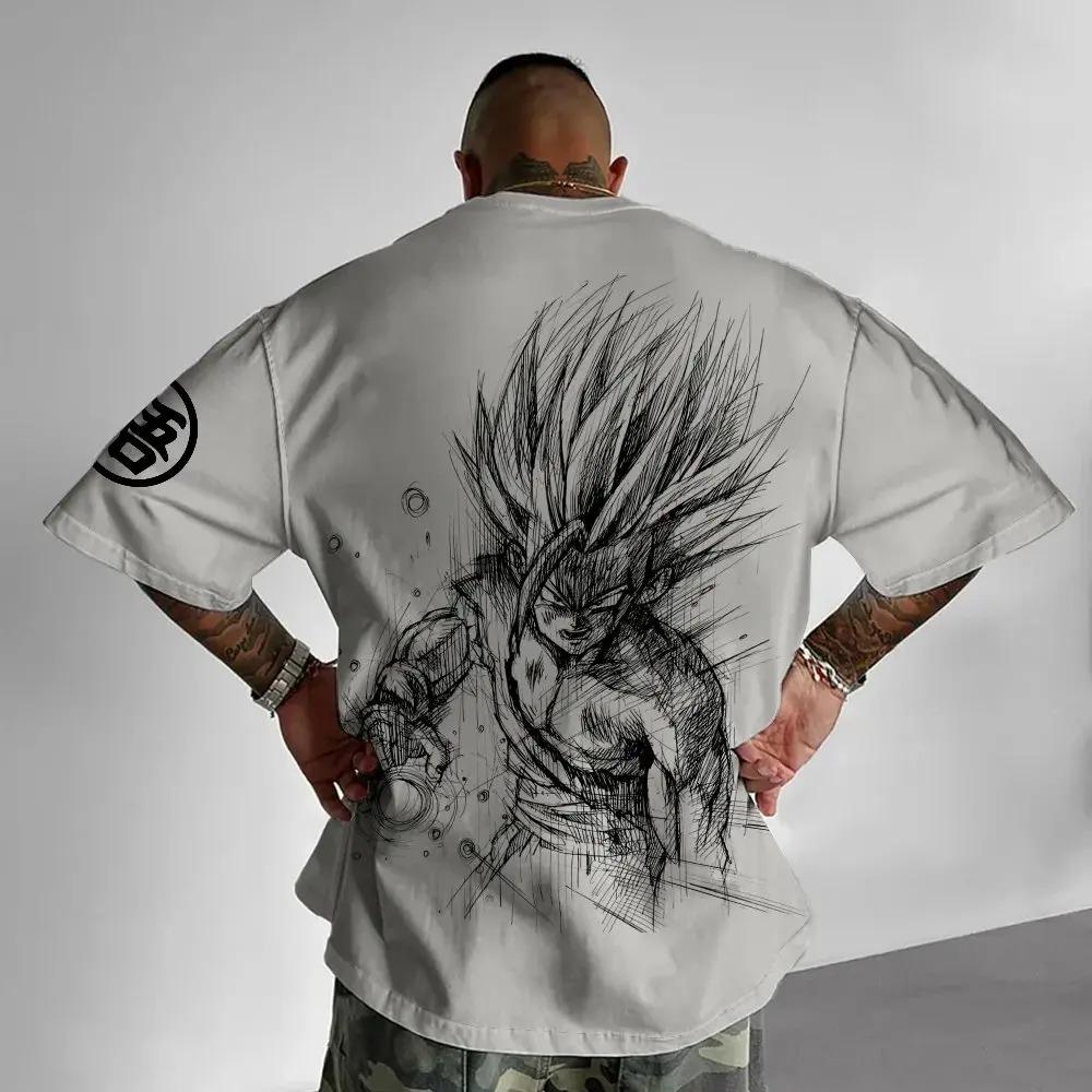

Футболка в стилі Dragon Ball Z З чистої бавовни Дихаюча та еластична Зручна та стильна Чудово підійде для фанатів аніме Оверсайз Y2k Жіночий Чоловічий Одяг XXXL коричневий