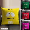 Cute Funny Art M-M&M'S Cushion Cover Summer Breathable Linen Organic Fabric Double-Sided Printing Sofa Pillow Case Home Decor