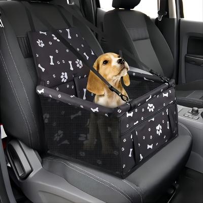 Pet Reinforce Car Booster Seat for Dog Cat Portable and Breathable Bag with Seat Belt Dog Carrier Safety Stable for Travel Look