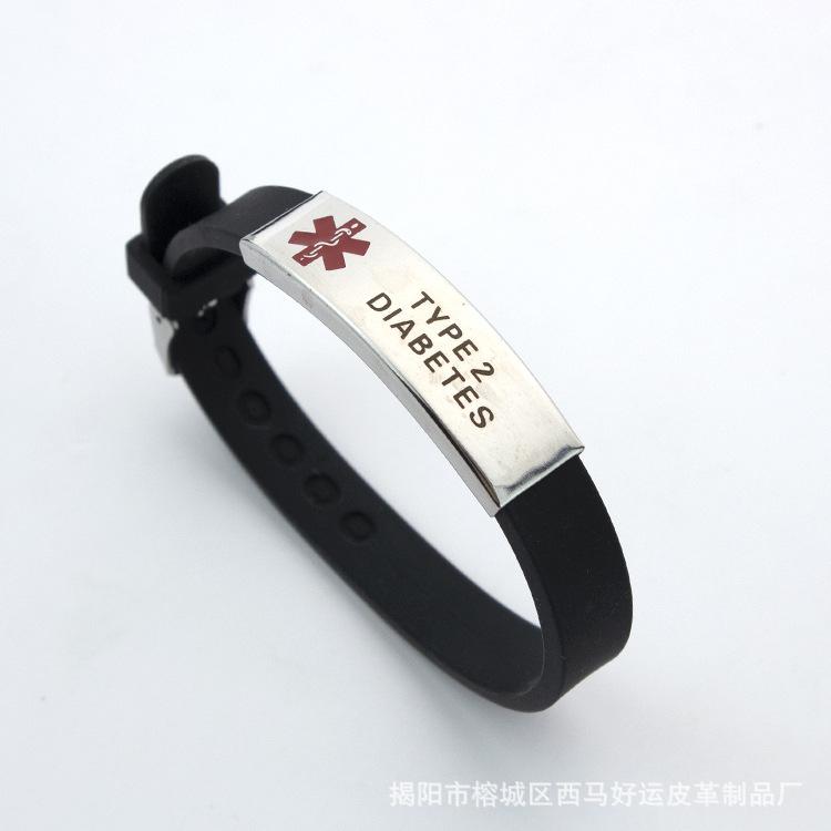 Trendy Medical Alert ID Bracelet Men PACEMAKER Wristband Adjustable Silicone Bracelets For Women Emergency First Aid