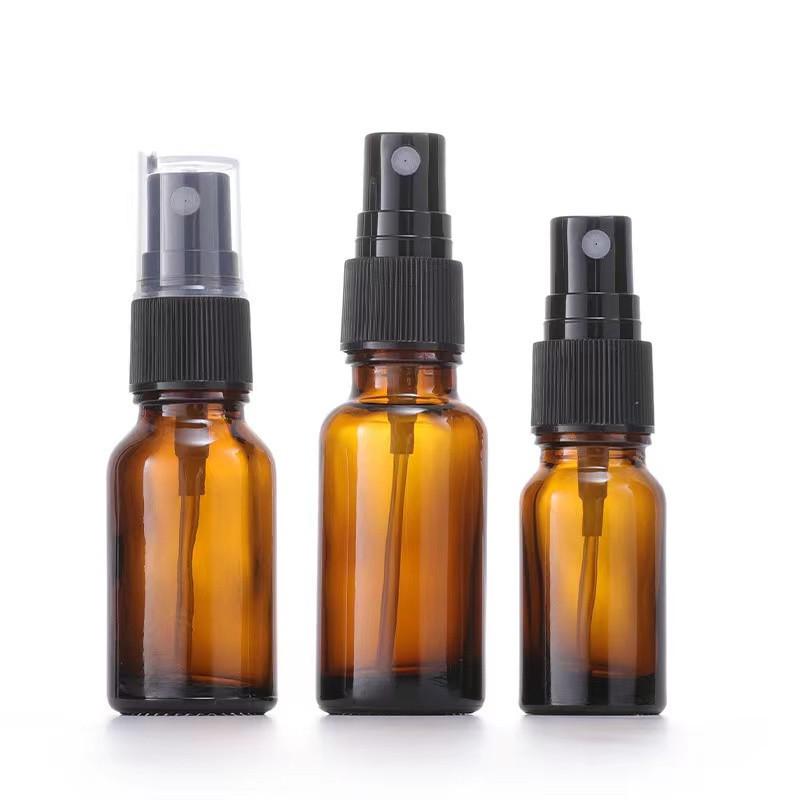 Brown Glass Serum Bottle, Light-Blocking, Portable Press-Top Skincare Toner Sample, Empty Essential Oil Refill Bottle
