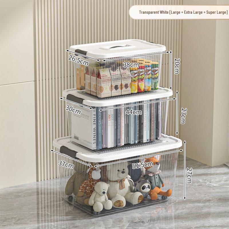 Extra Large Transparent High-Grade Plastic Storage Box for Home