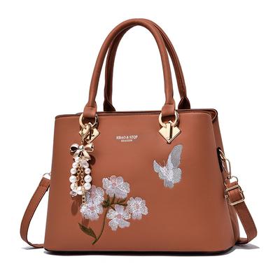 Modische Schleifen-Hängedekoration Damenhandtasche Modische bestickte Umhängetasche Leder-Schultertasche Pendler-Tragetasche