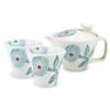 Kunzan Kiln Teapot 240ml Pair of Teacups Hasami Made In Includes Tea Dahlia Blue J-kitchens & Set, Ware, Japan, 1-2 Person, Strainer,