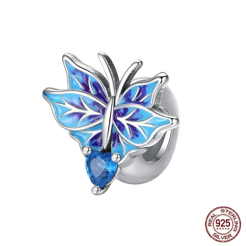 Fashion 925 Silver Colorful Butterfly Dragonfly Hummingbird Spring Series Charms Beads Fit 925 diy Bracelet Jewelry