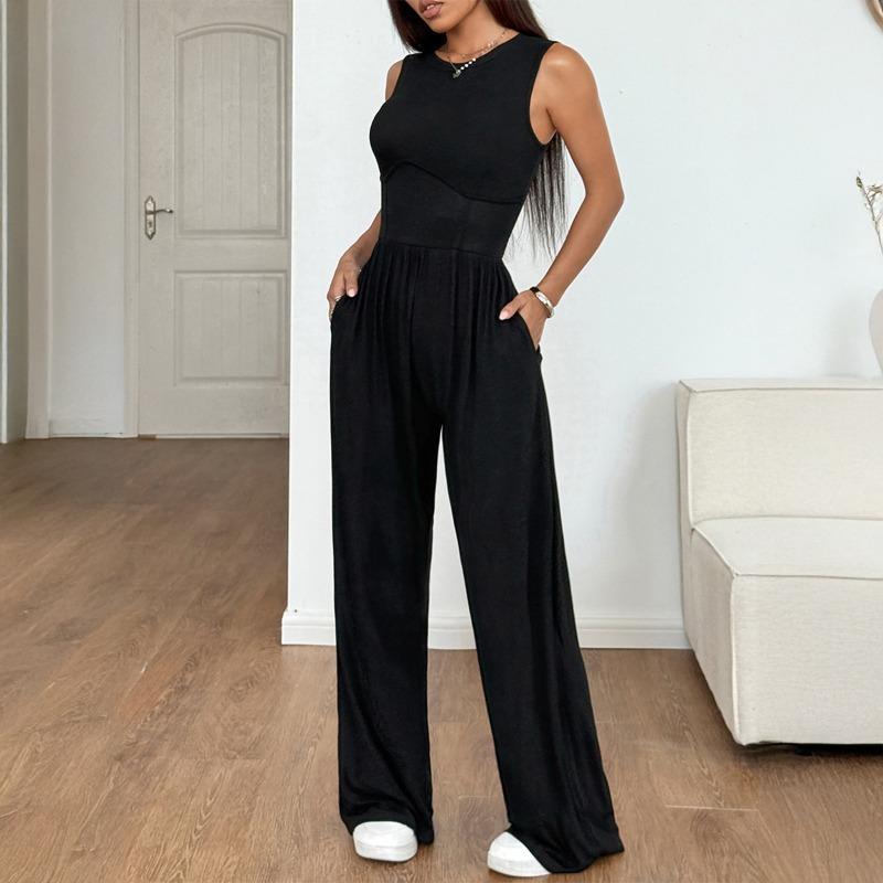 Solid-color Corset Jumpsuits for Women's Spring and Summer