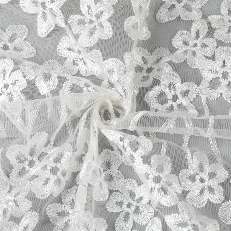 

Кружево Плоская Вышивка Кружево Прозрачная Сетка Полностью Кружевное Свадебное Платье Танцевальная Одежда Ткань Кружево с Плоской Вышивкой White/transparent film