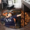 1pc Haikyuu Shoyo Hinata Round Carpet - Anime Design Chair Mat, Non-Slip Rug for Office, Home Decor, Living Room