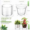 Self Watering Planter 4 Inch Clear Glass Indoor Pot with Reservoir   Drainage Holes 2 Pack