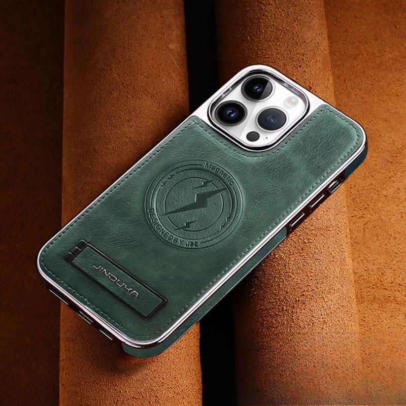 Suitable for Apple 16promax Phone Cases, IPhone15 Magnetic Stand, 14 Anti-drop, 13 Electroplated, 12 Business Leather Cases