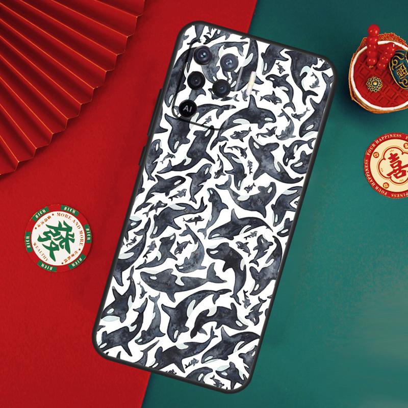 Orcas Whale Case For Oppo A76 A16 A96 A17 A60 A40 A80 A98 A58 A78 A18 A38 A57 A74 A54 A94 A15 A5 A6 Pro