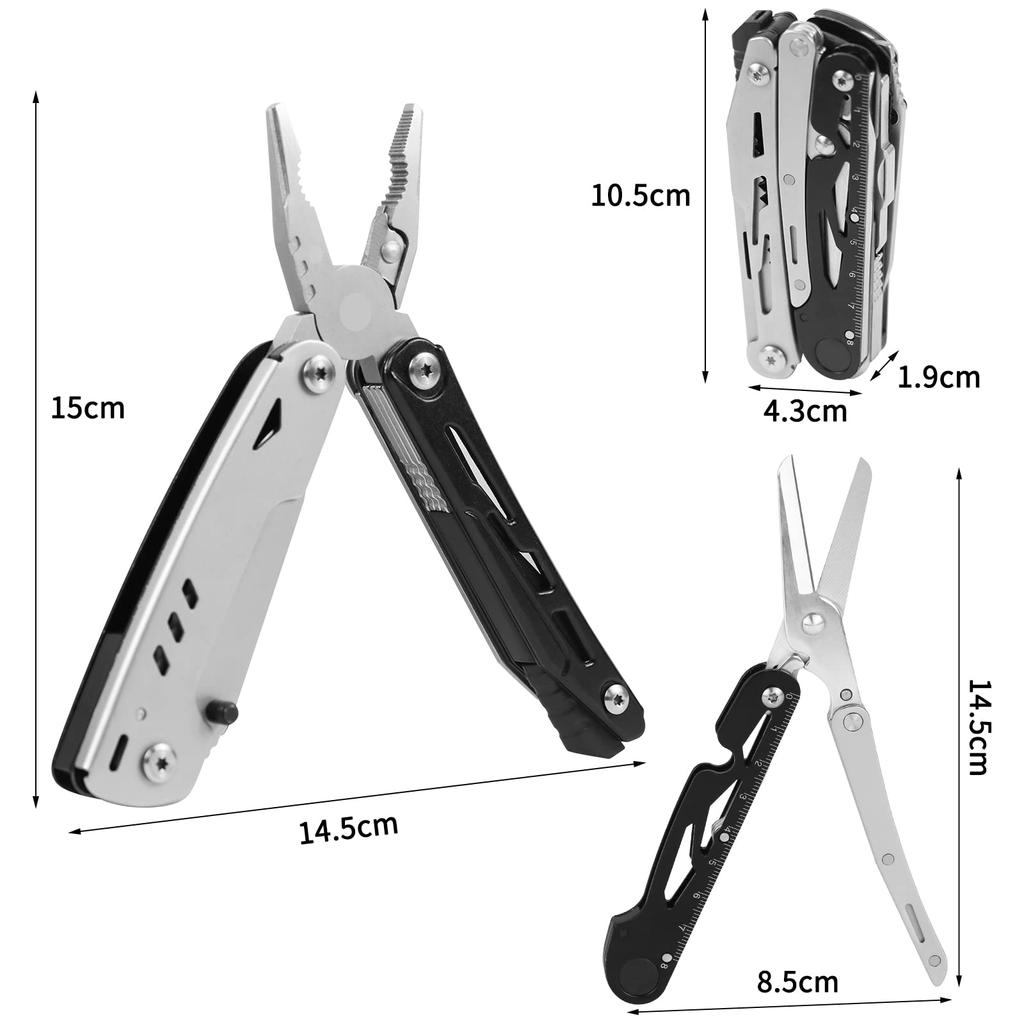 19in1 Folding Pliers Mini Stainless Folding Can Wood Mountain Outdoor Disaster Prevention Storage Case Included Multi-functional Pliers, Multi-tool,