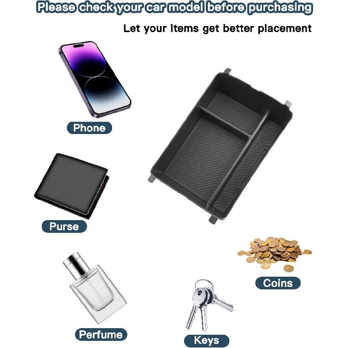 Ruiya 2026 Palisade Center Console Organizer for Hyundai Palisade 2026 Accessories ABS Material Upper Layer Armrest Console Organizer Compatible with