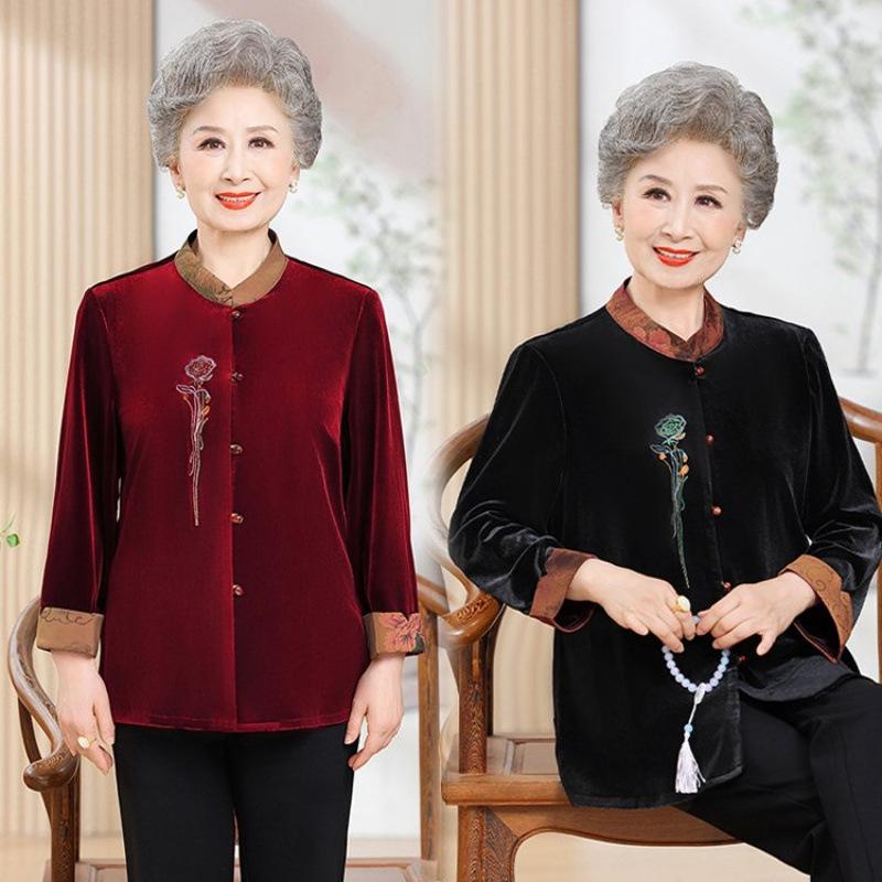 Festliche Damenoberbekleidung mit langen Ärmeln aus goldenem Samt