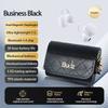 Luxury Leather Bag Ear Clip Earbuds Bluetooth Headphones HIFI Sound Earphone Touch Control Wireless Headset Valentine's Day gift