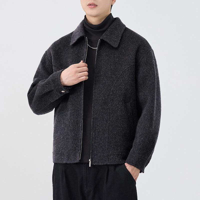 Men's Heavyweight Double-Faced Wool Coat - Thick, Warm Lapel Jacket for Autumn/Winter 2025