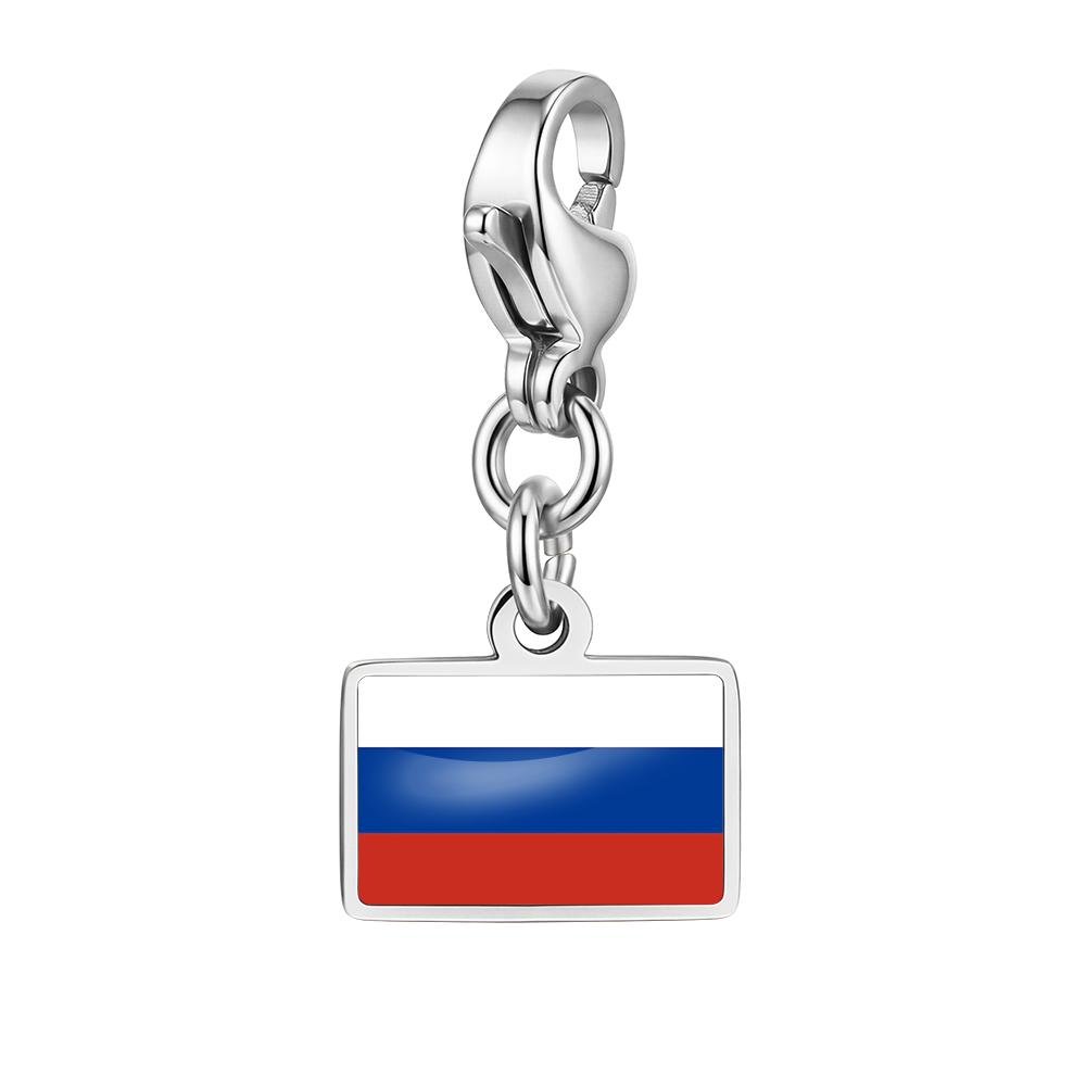 Silver Flag Pendant For Women Men DIY Making Flag Charm Bracelet Accessories Jewelry Neckalce
