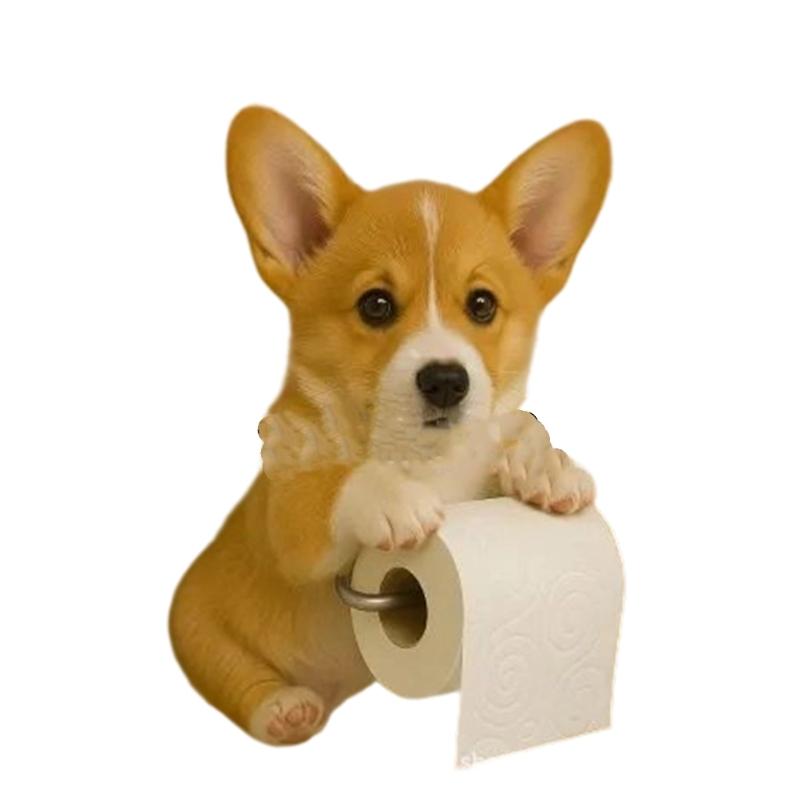 

Elegant Dog Design Resin Tissue Dispenser Versatile Bathroom Kitchen Décors Durable Daily Use Household Item