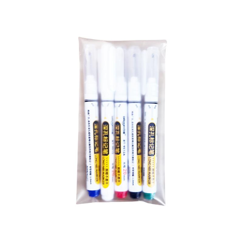 5 ks 20mm permanentní fix s extra dlouhým hrotem - Rychleschnoucí průmyslový popisovač na bázi oleje pro dlaždice, dřevo a kov, Velkokapacitní psací nástroj odolný proti vyblednutí