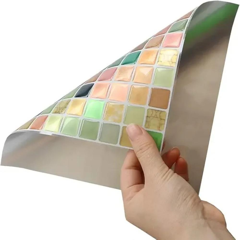 1 buc Autocolant de perete mozaic cu design 3D autoadeziv, dezlipește și lipește, pentru protecție împotriva stropilor, decor de perete