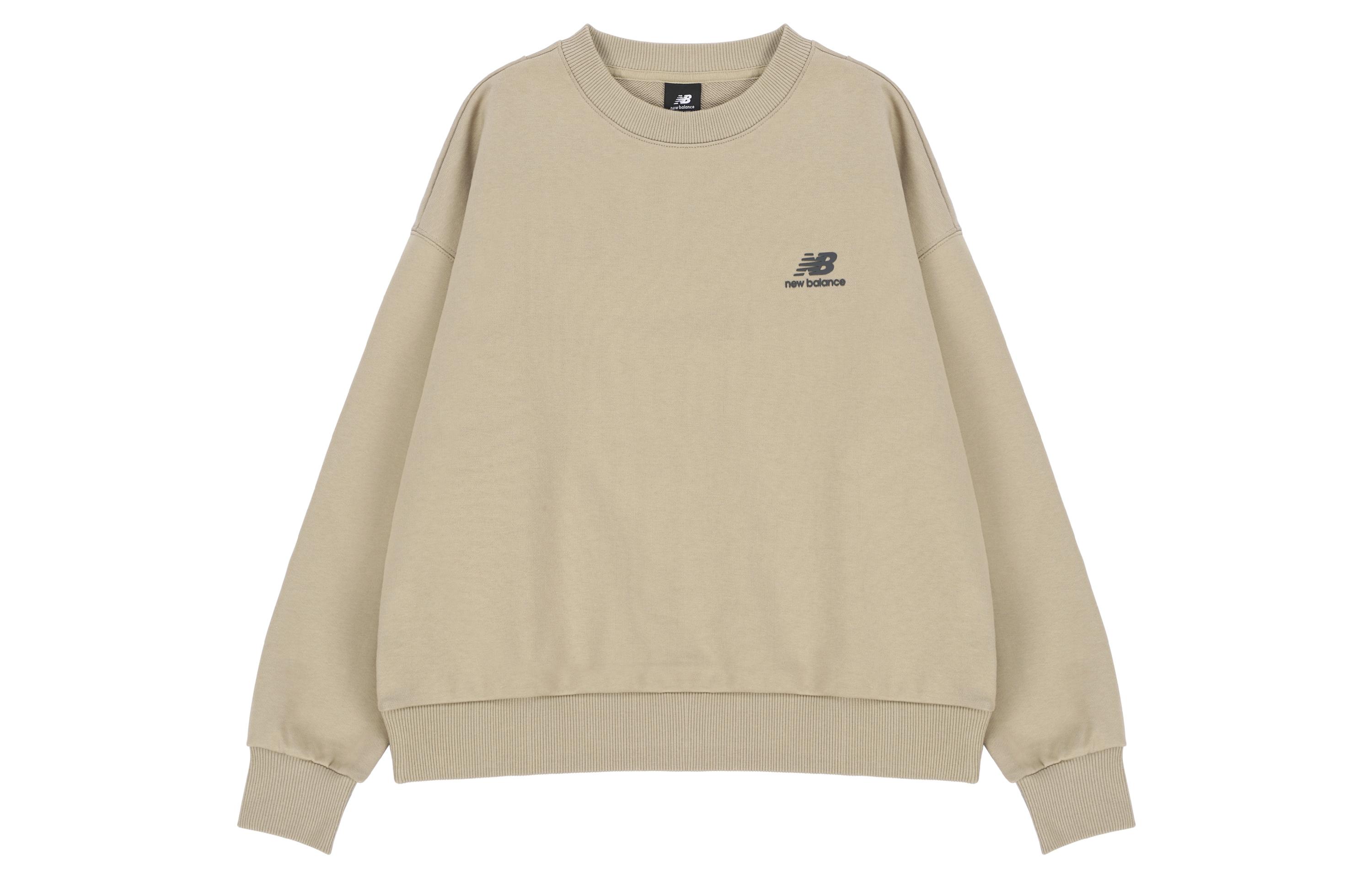 New Balance Sweatshirts Women s Khaki Crew Neck Moderate Regular AWT21305-MS L