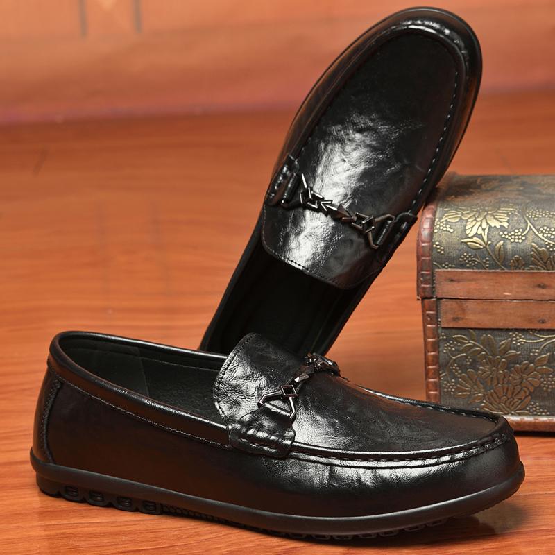Fashion Genuine Leather Mens Loafers Casual Shoes Comfortable Moccasins Luxury Formal Slip On Flats Driving Shoes for Man Walking Shoes