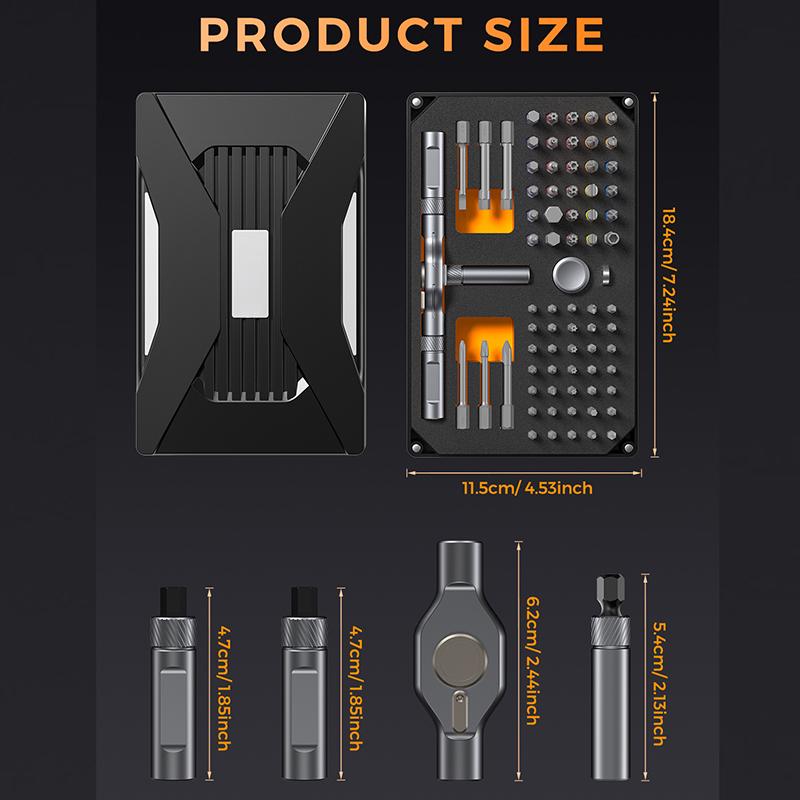 Precision 74in1 Magnetic Ratchet Screwdriver Set Detachable T-handle Magneticizer Fix Furniture, Electronics & Bicycle Tasks