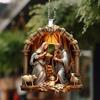 Weihnachtsbaum Jesus Anhänger Schmuckstück Familiengebetsszene Anhänger Hellfarbige Auto Dekoration Anhänger Heimdekorationen