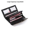 Fashion Luxury Design Genuine Leather Wallet for Woman RFID Blocking Trifold Long Cluth Multi Card Holder Organizer Ladies Purse MIT
