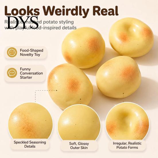 Shapeable Potato Toy Stress Relief Toy, No Rebound Mashed Sensory Squeeze Realistic Moldable Fidget for Relaxation