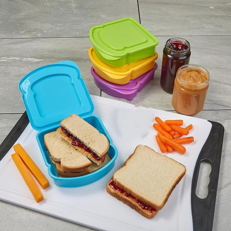 Toast Sandwich Lunch Boxes Reusable Snacks Container Food Storage Box For Kids School Office Work Travel And Outdoor Picnics