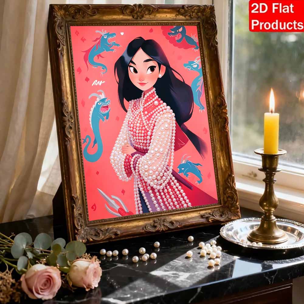 Disney Pearl Painting Mulan Art Kit Adult Beginner Home Wall Decor Special Shape