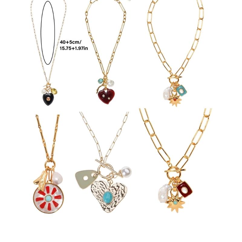 Colorful Minimalists Pendant Necklace Decoration for Women Portable for Any Occasion And Enhancing Your Elegant Styles