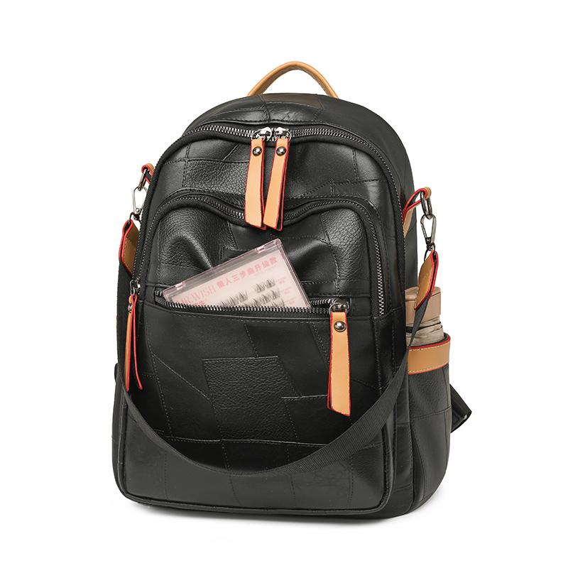 Zaino da donna color block, borsa a spalla multifunzionale, zaino da viaggio multiuso