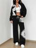 Retro Pattern Autumn and Winter New European and American Women's Clothing Rose Printing Suit Women